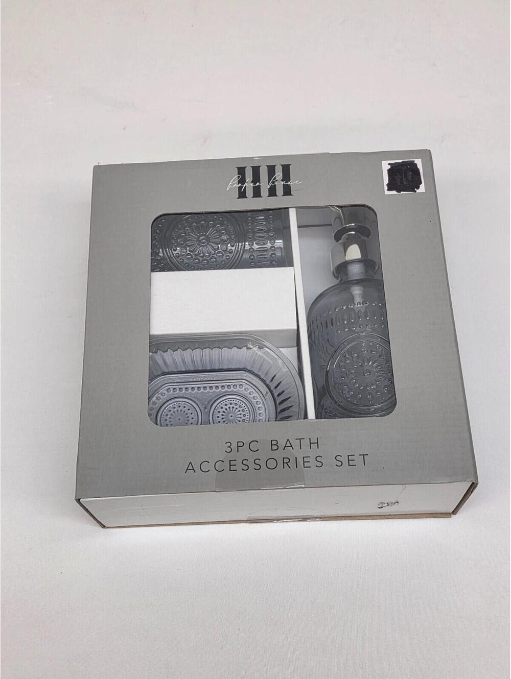 3 Piece Bathroom Accessory Set Vanity Countertop Decor Soap Dispenser Tumbler Cu